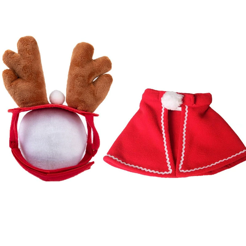 Amazon Домашние животные Рождественский плащ Шляпа Праздничный набор Кошки и собаки превращаются в рождественские наряды для домашних животных