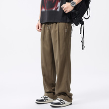 中式国风薄款天丝莱赛尔亚麻休闲裤男夏季新款宽松直筒男士长裤子