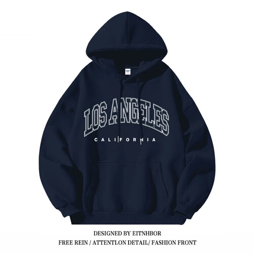 American minimalist letter print hoodie for men and women, autumn and winter street fashion, couple minimalist letter