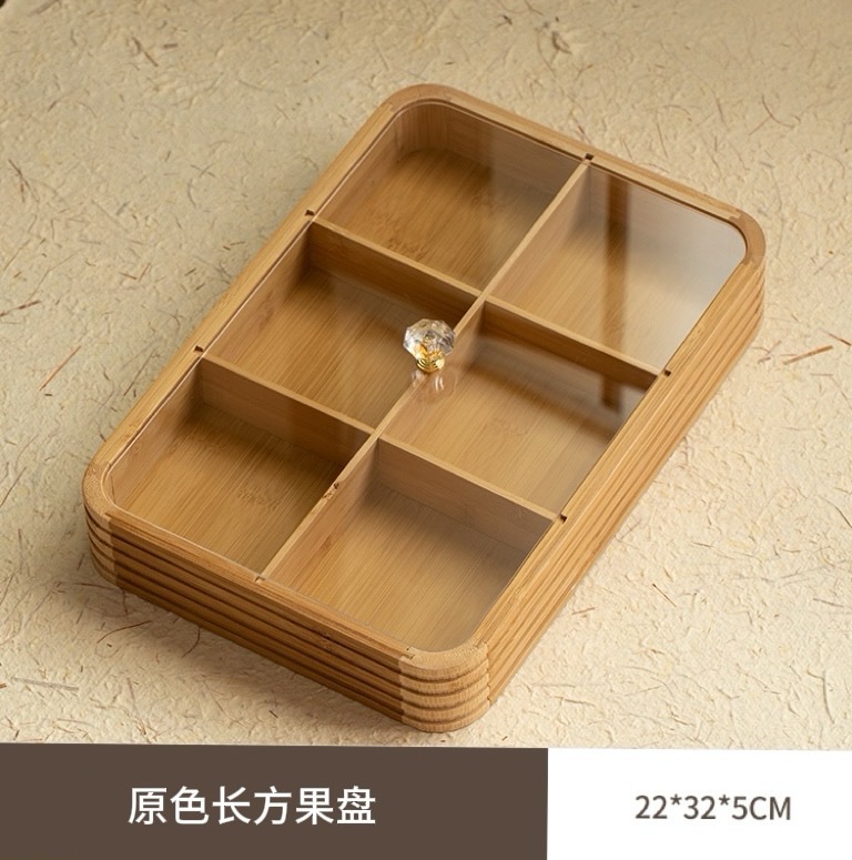 Liugong Grid Line Fruit Plate Natural Color