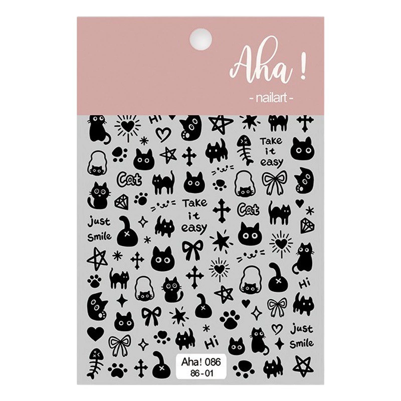 Aha Nail Клей Наклейка Входы Граффити Кошка Щенок Мультфильм Кролик Бант Наклейка На Ногти