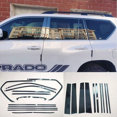 Black Titanium Stainless Steel, Şüşə kənarı xromları/moldingləri - 10-20-prado-full-plus-center-pillar-24-pieces-of-black-titanium-wide-glue
