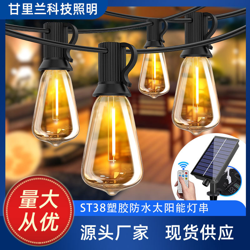 Solar St38 Decorative Light Smart Remote Control B&B Wedding Decoration Outdoor Waterproof Camping Style Led Atmosphere Light String Solar St38 Decorative Light Smart Remote Control B&B Wedding Decoration Outdoor Waterproof Camping Style Led Atmosphere Light String