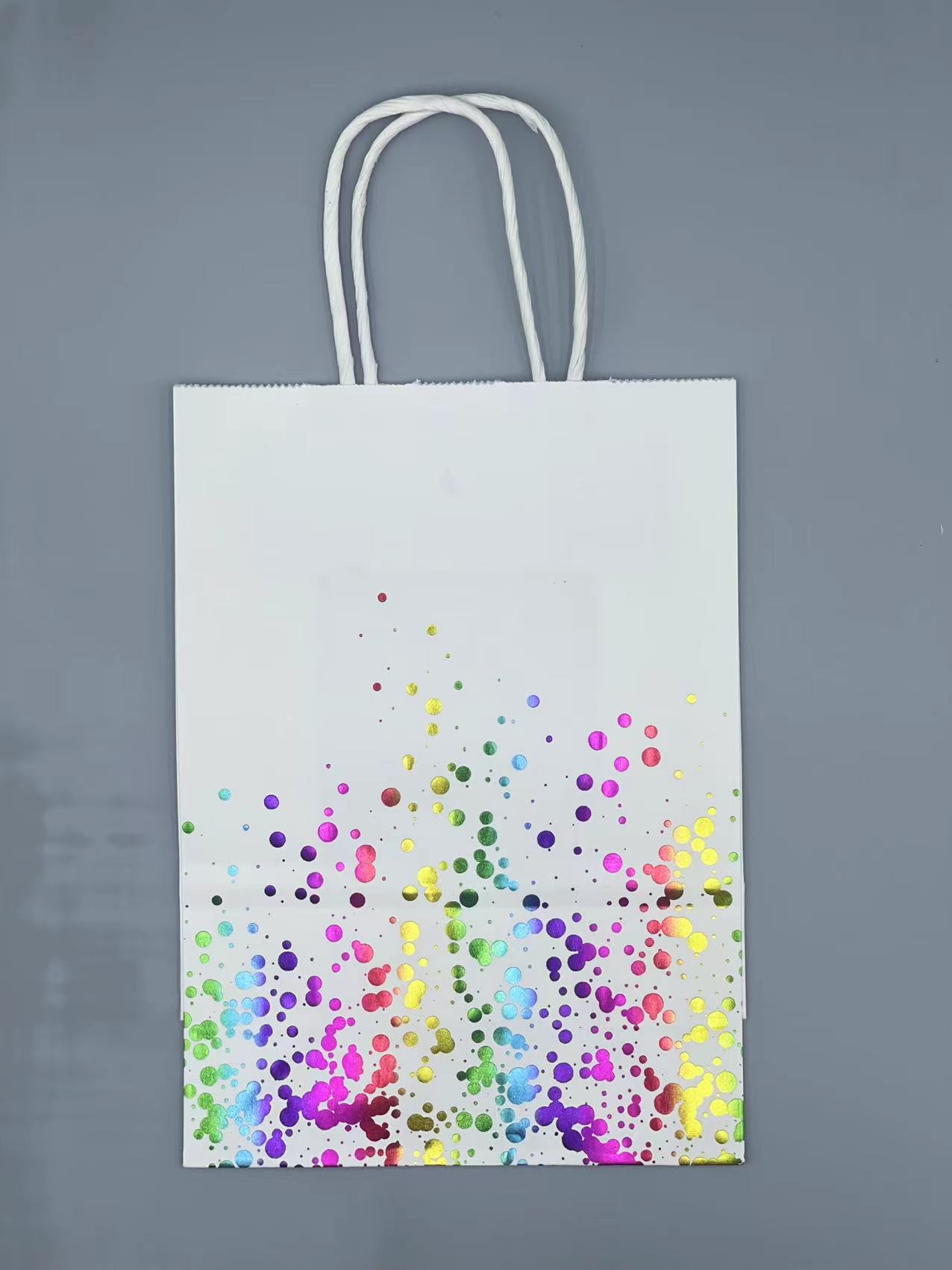 Piel de vaca blanca-punto inferior-color de oro; 16*22*8cm