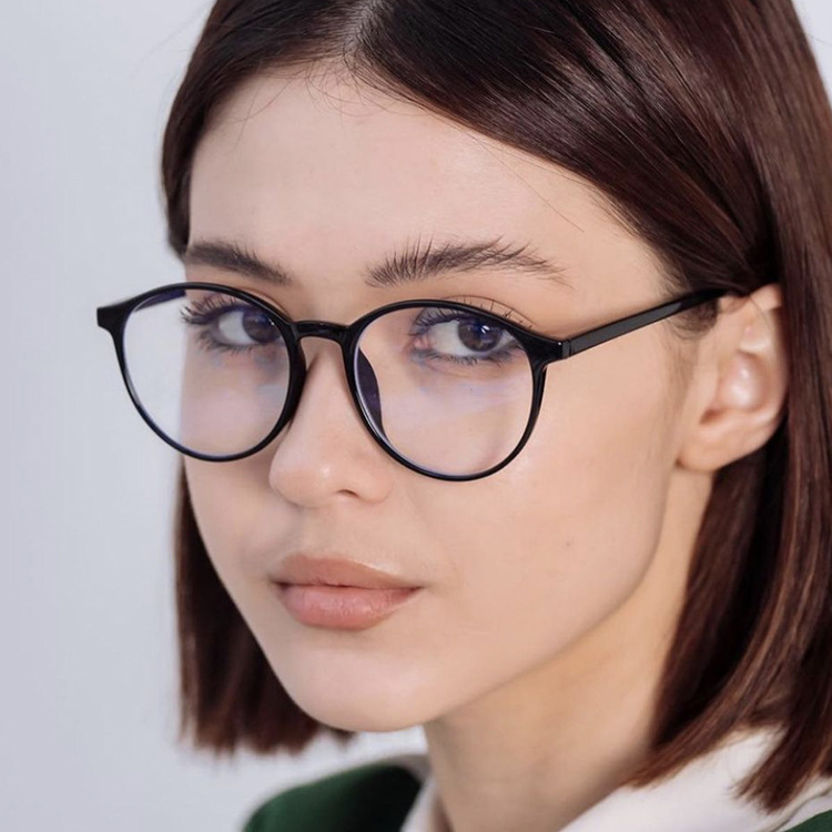 Daily Occasion Solid Color Pattern Women'S Gender Retro Style Women's Retro Solid Color Round Frame Glasses
