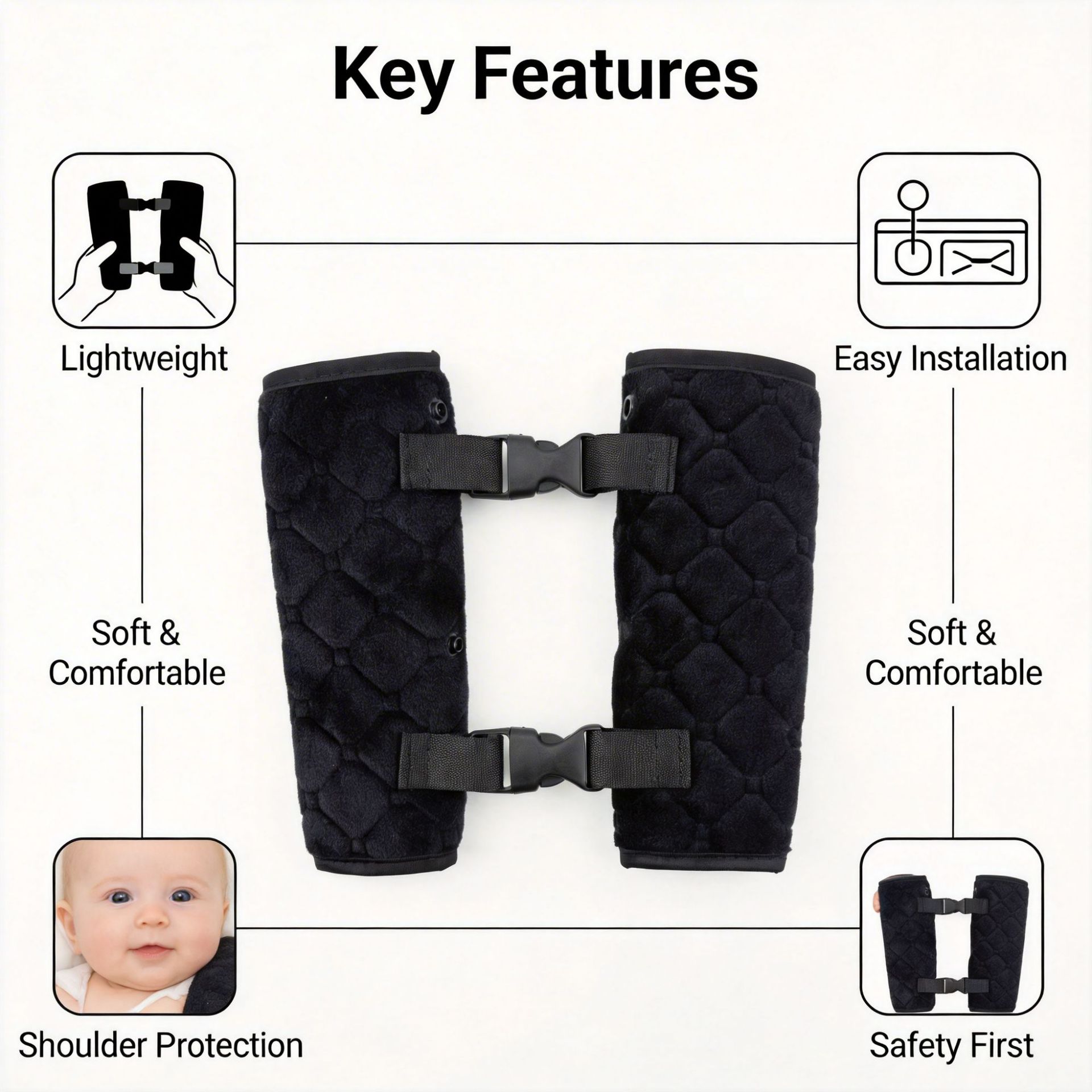 Cross-Border Car Child Safety Seat Belt Positioning Buckle Shoulder Strap Adjuster Safety Buckle Baby Chest Buckle Wholesale