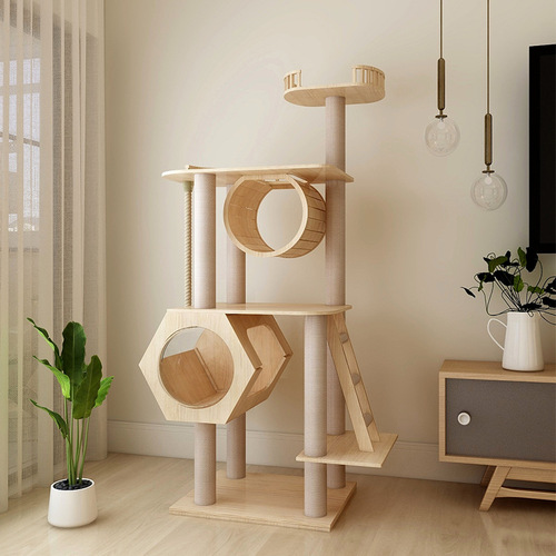 Mengzhu large cat rack cat climbing rack wholesale solid wood cat nest jumping platform space capsule original luxury cat rack all-in-one