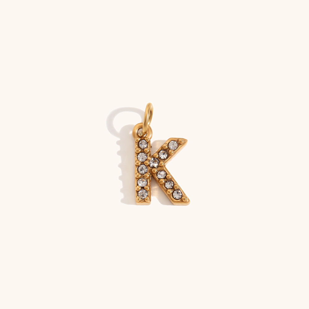 1 Piece Stainless Steel 18K Gold Plated PVD Coated Letter Pendant DIY Jewelry Accessories display picture 13