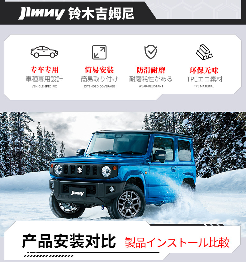 Suitable for 23-26 Models of 5-Door Suzuki Jimny Trunk Mat Jc74 Rear Seat Car Modification Backrest Cushion Interior