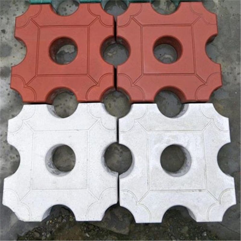 浙江衢州园林地面绿化砖嵌草砖九孔彩砖透水砖九孔植草砖停车场砖