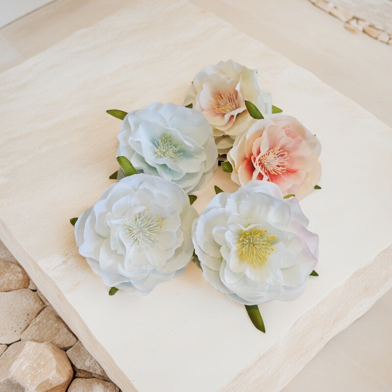 6cm椿の花輪飾りDIY漢服頭飾り花アーチフラワーアレンジメント飾り付け造花模造花輪|undefined