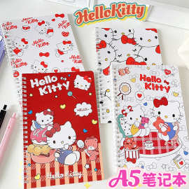 kt猫线圈本A5卡通笔记本凯蒂猫可爱横线记事日记本HelloKitty批发