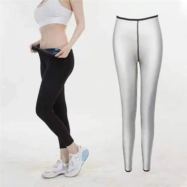 Amazon Women's Exercise Sweat Sweating Sweat Suit Yoga Sauna Body Shaping Sweat Pant Fitness Body Shaping Nine-Divided Shaping Pant