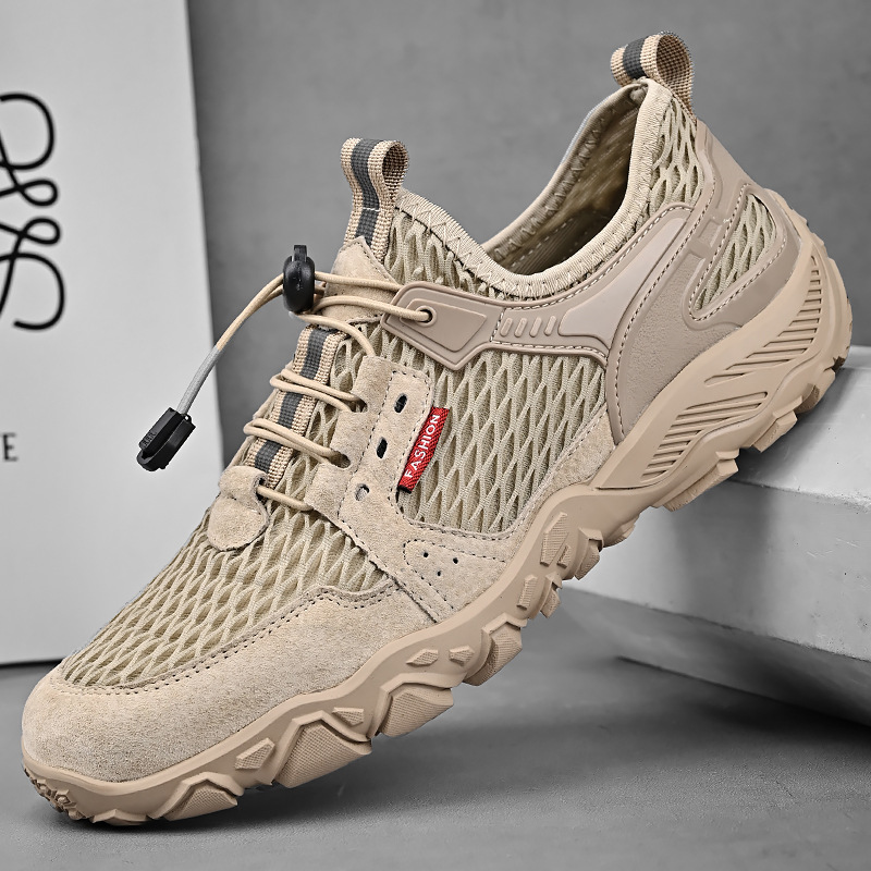 Men's 2024 New Summer Breathable Sports Shoes, Soft Sole One-Piece Mesh Hole Leisure Shoes