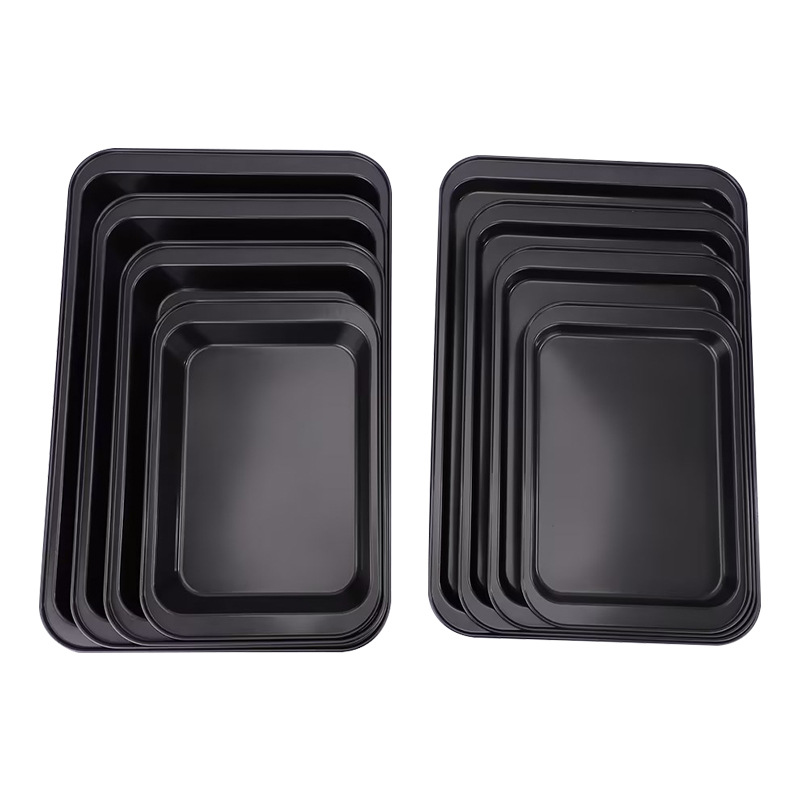 Transfronterizo rectangular pastel de acero al carbono profundo y poco profundo molde para hornear hogar antiadherente multifuncional asado de pollo barbacoa herramienta para hornear image 7