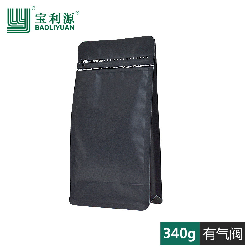 Liyuan Coffee Bag Válvula de escape Una libra Dos libras Bolsa de embalaje de granos de café Papel de aluminio de ocho lados Bolsa de té de alimentos en stock