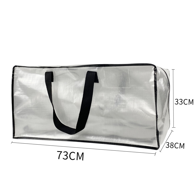 Amazon tejido bolsa móvil en stock almacenamiento al por mayor del hogar equipaje tejido embalaje móvil cremallera bolsa personalización