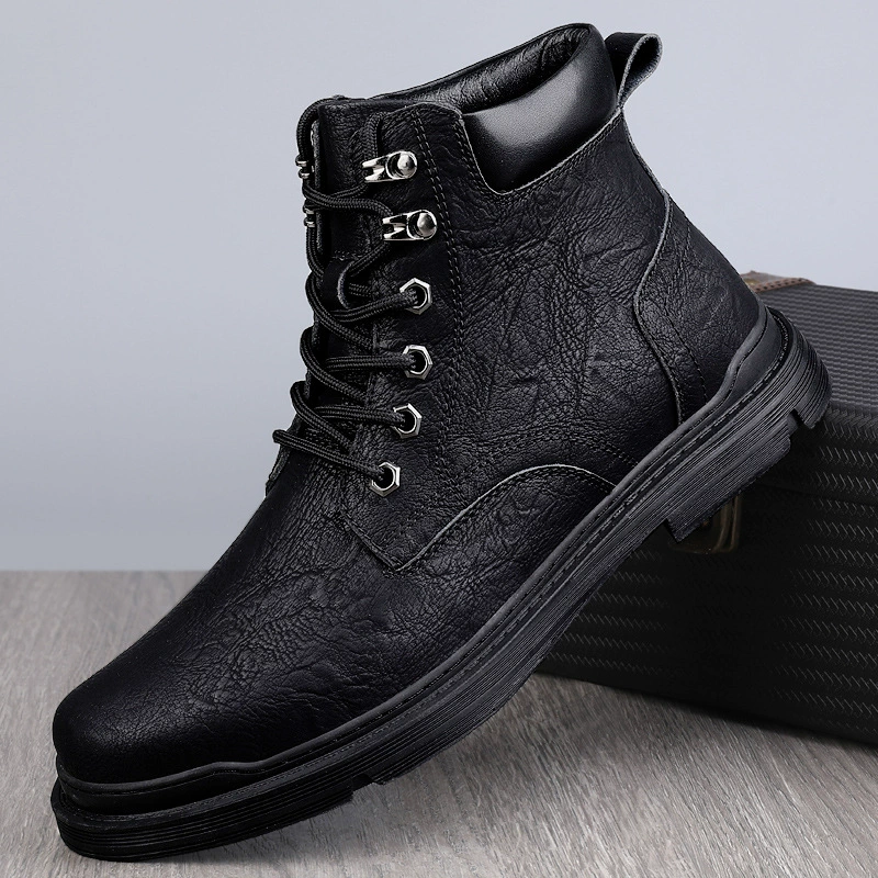 Ботинки Martens‑стиля из кожи, английский дизайн, тёплая подкладка, челси низкие, размеры 37–45