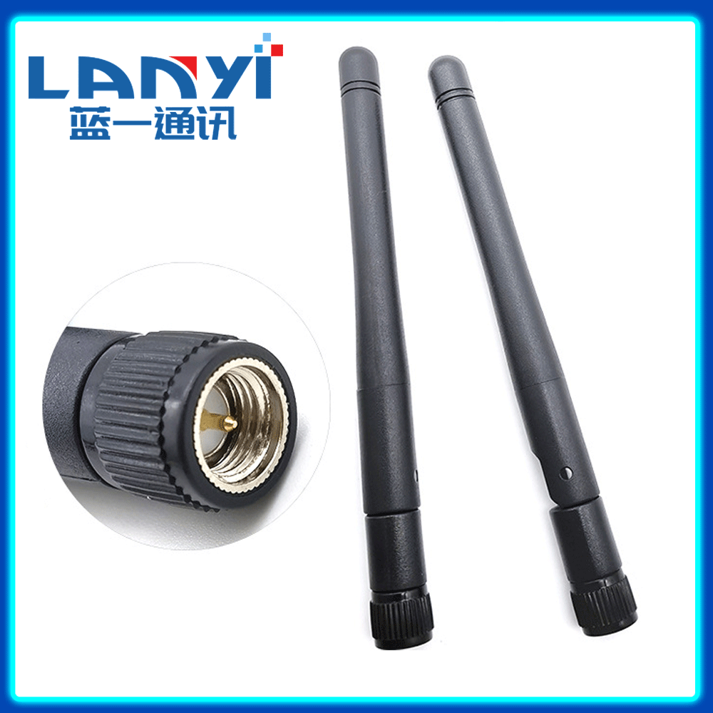 SMA内针2.4G/5G双频2dBi增益小折叠天线WIFI信号王全向胶棒天线