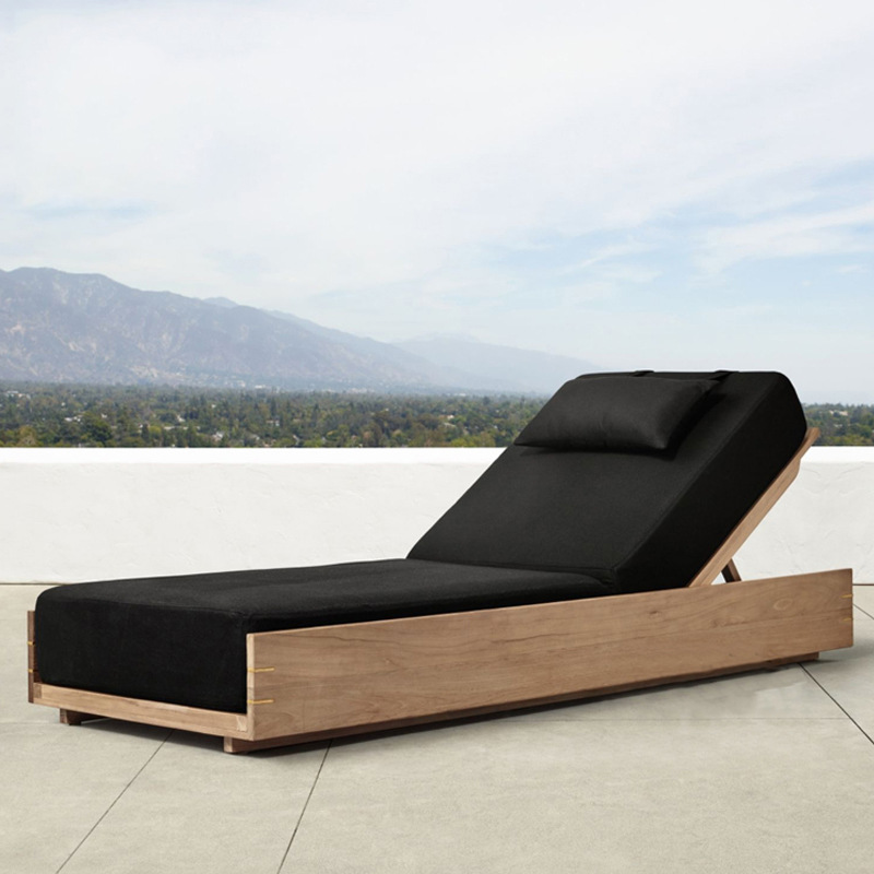 Sofá de teca al aire libre sofá de ocio hotel jardín al aire libre casa al aire libre patio muebles nórdicos de madera maciza