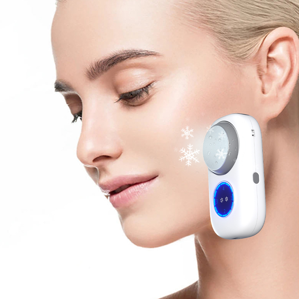 New compact semiconductor-cooled handheld mini fan—perfect for desktop use, neck-worn cooling, or even as a portable ice mask applicator!