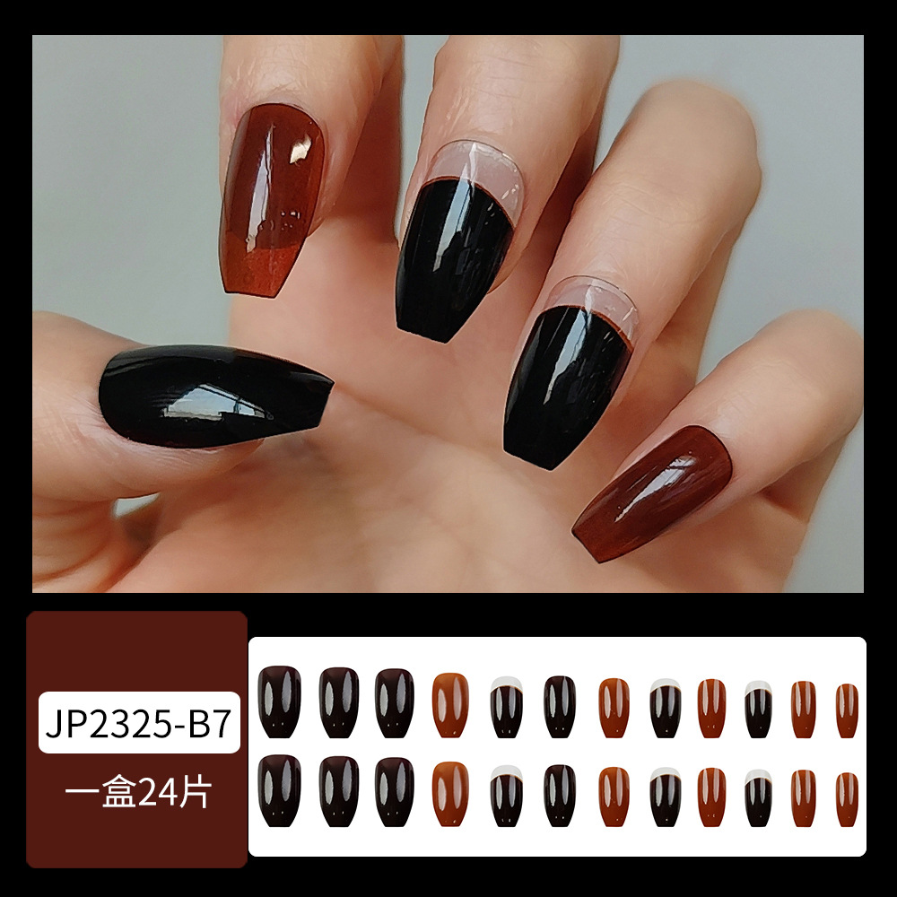 Desgaste de uñas falso transfronterizo de uñas de longitud media pieza de uñas desmontable pieza de uñas producto terminado uñas al por mayor