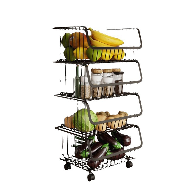 Cart, fruit basket for home use, multilayer storage system
