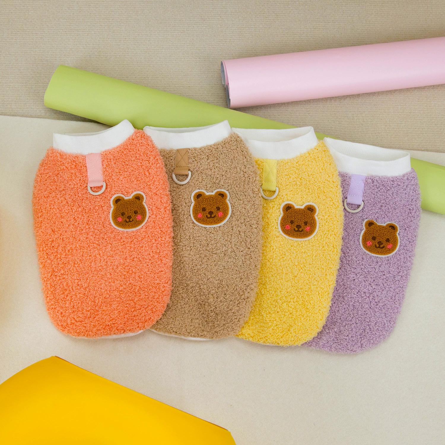 Домашние собаки Одежда для собак Домашние животные двуногие флисовое пальто Домашние собаки костюм для собак осень-зима новый 24 двойные облака бурый медведь флисовое пальто