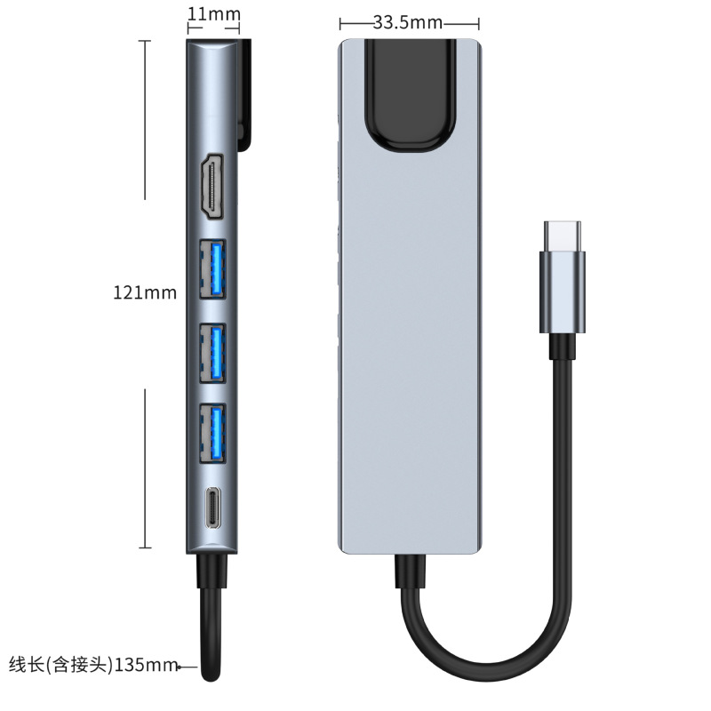 国境を越えた type-c ハブ拡張マルチインターフェイスアダプターは、Apple ノートブックギガビットネットワークカード拡張ドックに適しています|undefined