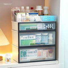 家庭用薬箱、家庭用大型引き出し式常用薬収納ボックス、多層大容量透明分類薬箱