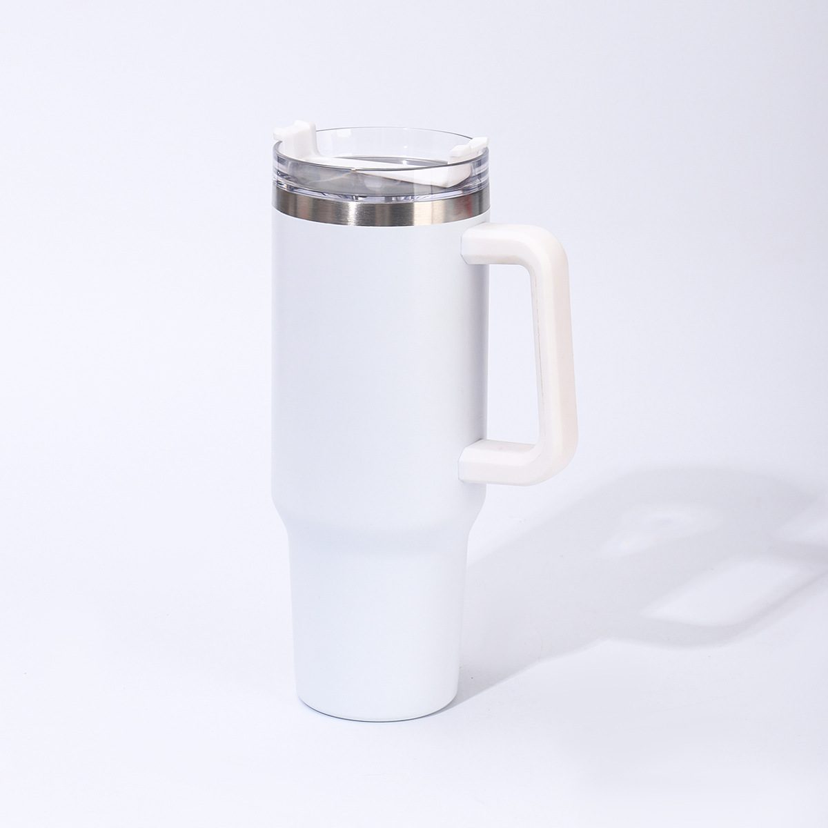 Taza de aislamiento térmico de acero inoxidable transfronteriza de alta capacidad de 40oz taza de automóvil con mango de paja taza de hielo