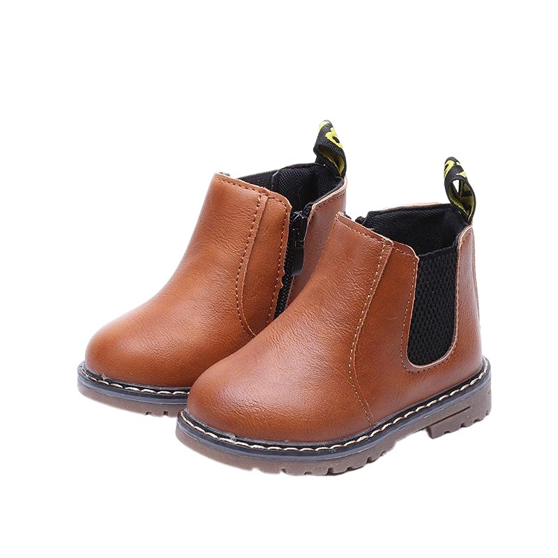 2019 Autumn and Winter New Children's Shoes Boys Leather Ankle Boots British Leather Boots Girls Single Boots Retro Martin Boots Trendy