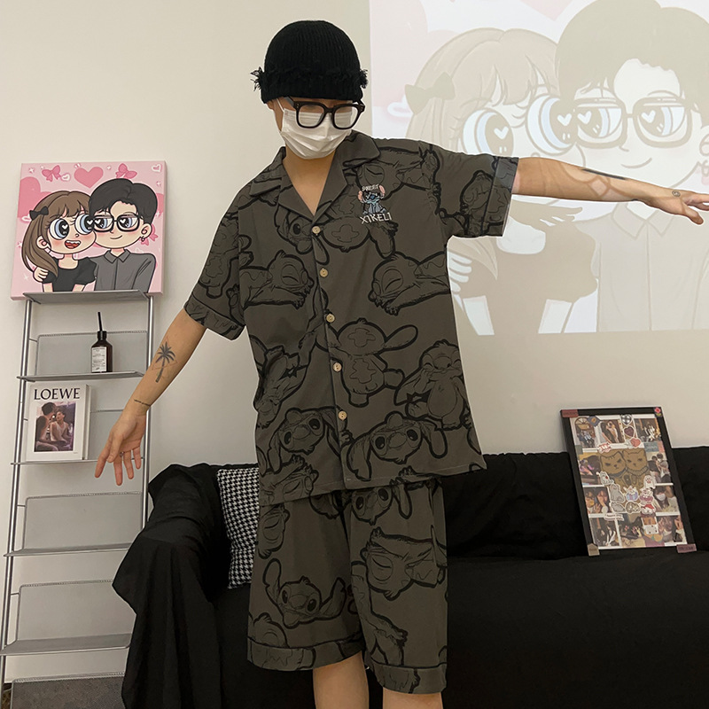 플레인카본그레이 스티치 [반팔+반바지+바지]