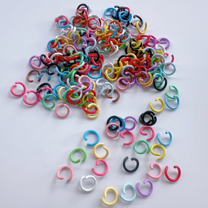 Painted Colorful DIY Handmade Material Open Ring Material Connecting Ring Handmade Iron Ring Hardware Small Ring C Ring Metal Ring