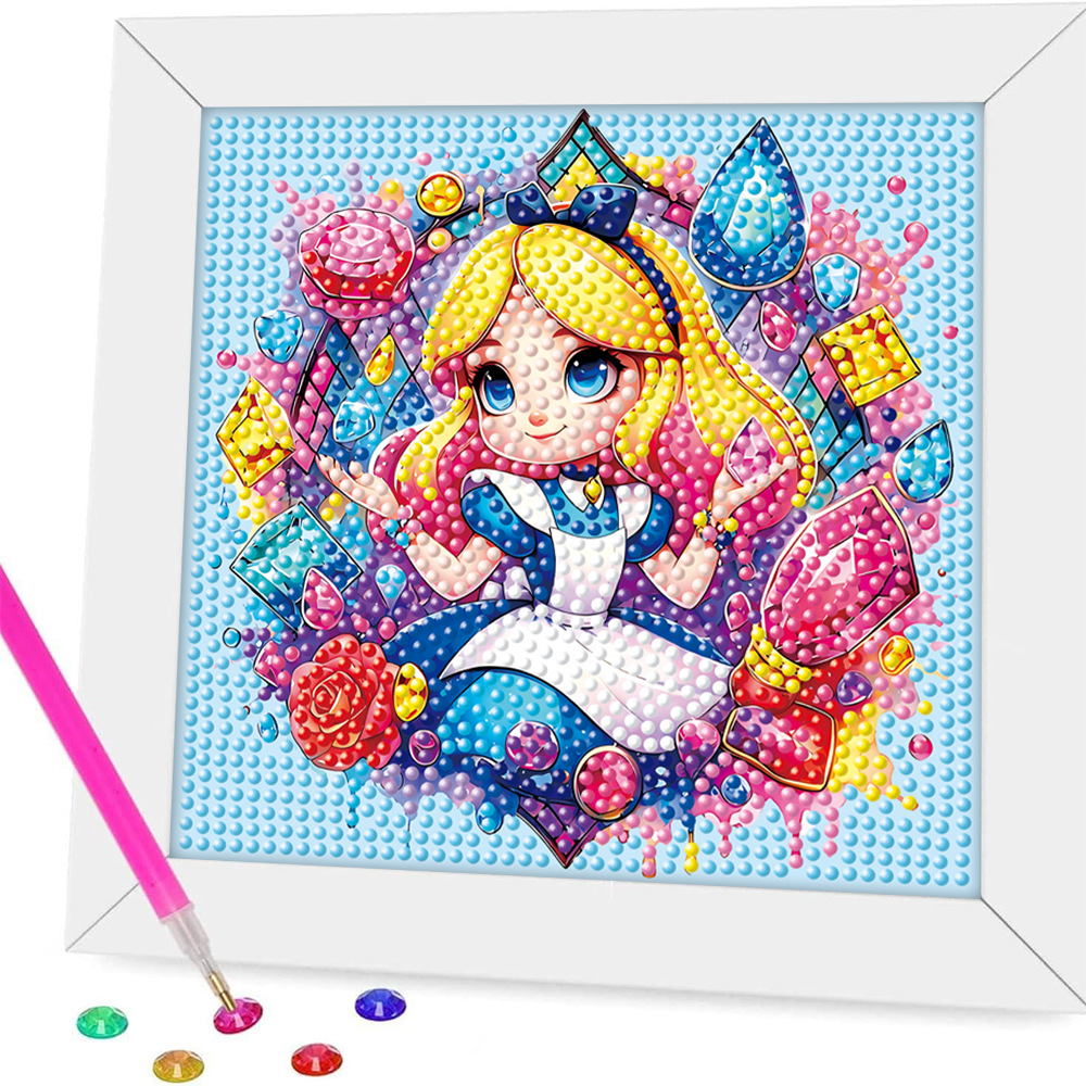 Nueva pintura de diamantes para niños, pegatinas de diamantes de princesa, pintura de diamantes con puntos bonitos, pintura de diamantes educativa hecha a mano para jardín de infantes