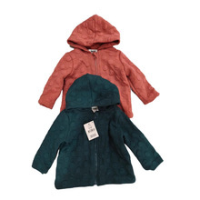 跨境外贸童装婴童秋冬款纯色爱心提花甜美长袖连帽上衣卫衣小童