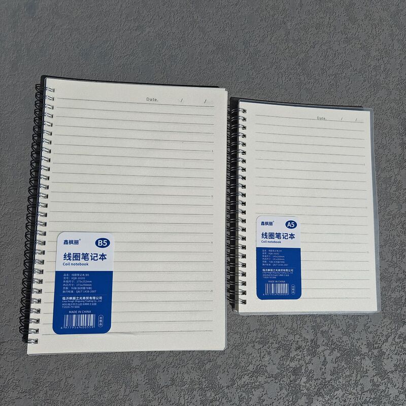 A5/B5 Simple Iron Ring Coil Book English Horizontal Thickened pp Transparent Soft Leather Notebook 16K for Junior and Senior High School Students A5/B5 Simple Iron Ring Coil Book English Horizontal Thickened pp Transparent Soft Leather Notebook 16K for Junior and Senior High School Students
