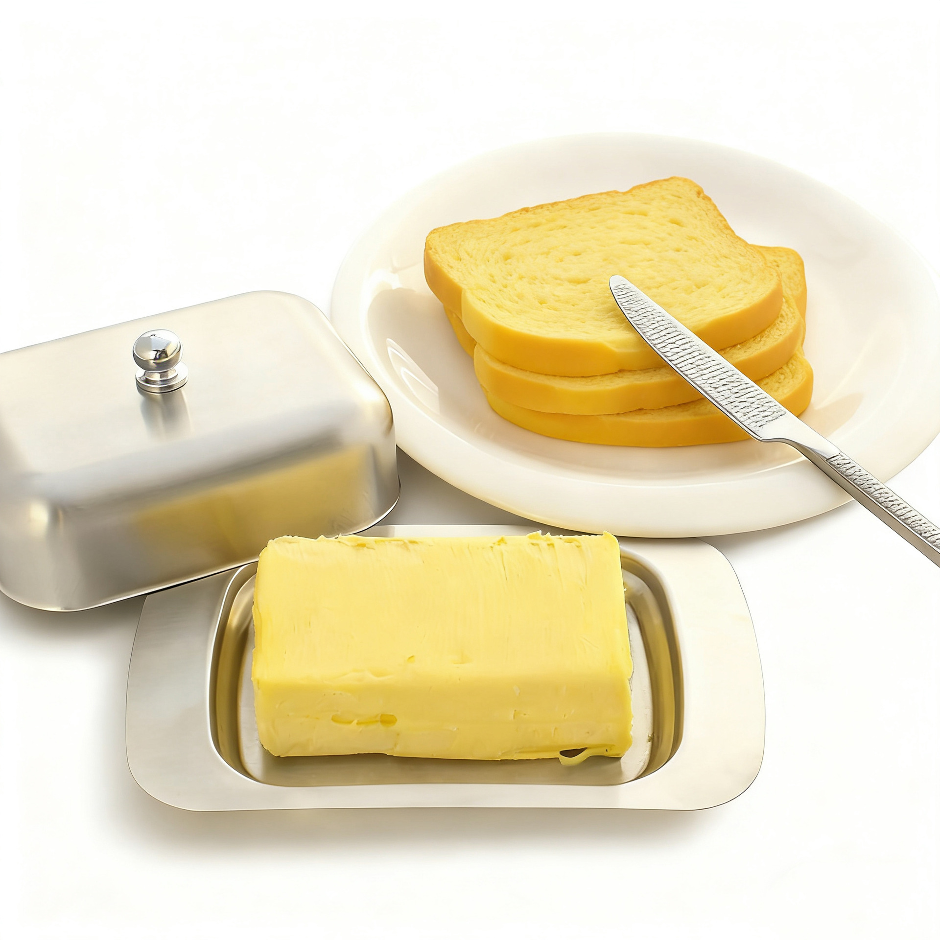 Nueva caja de mantequilla de acero inoxidable caja de queso de estilo europeo caja de mantequilla espesa caja de pan caja de pasteles
