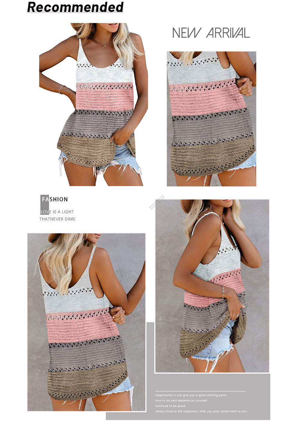 loose sling hollow color matching knitted vest NSWJY118215