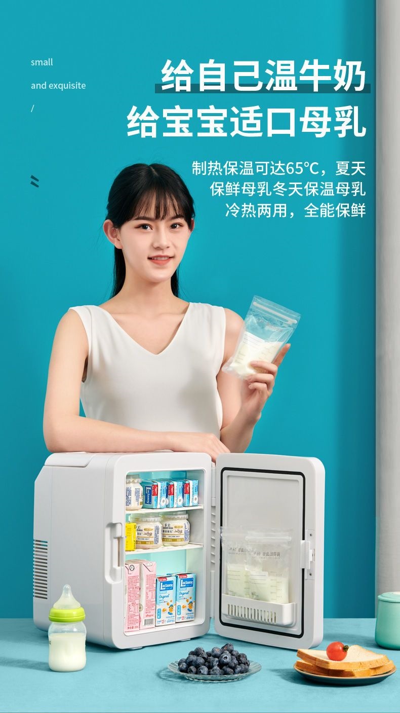 SAST mini refrigerator for cooling small cosmetics, suitable for single-person dormitory, home use, refrigeration and preservation appliance, car-mounted cooling and heating box
