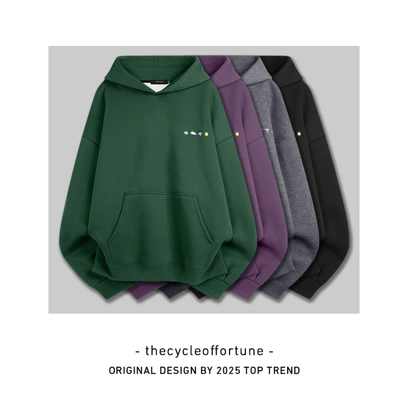 Autumn New Trendy [Marshmallow] Cloud Heavy Sweatshirt Casual Autumn and Winter Warm Long-Sleeved Embroider Versatile Style