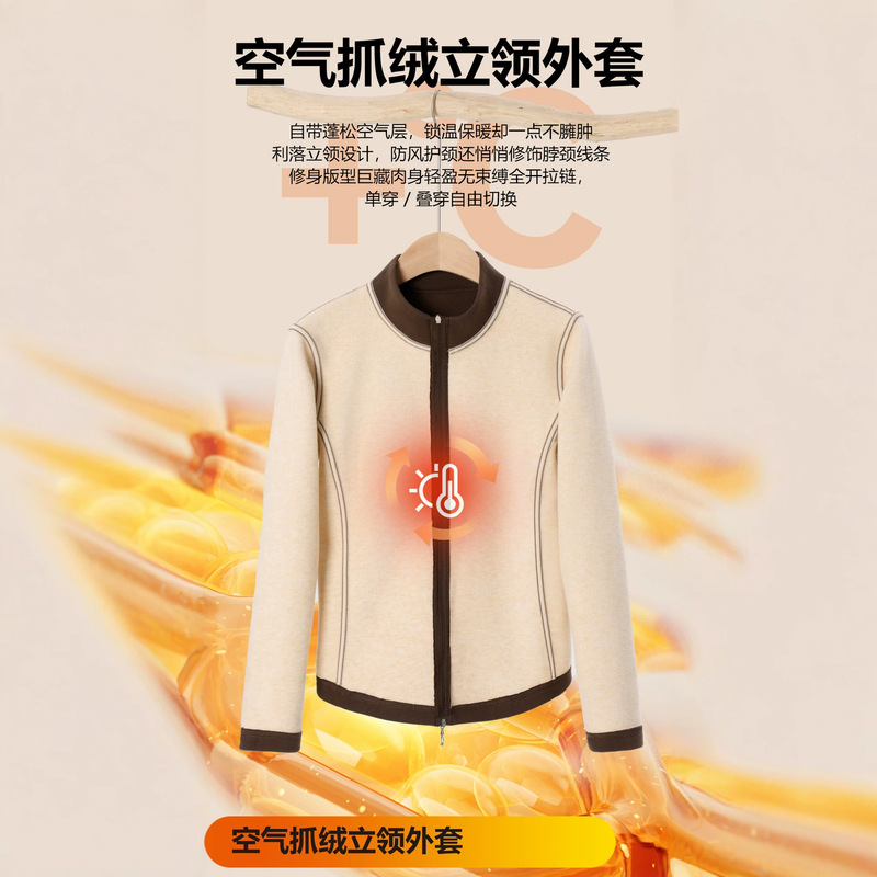 2026 Slim-Fit Wool and Silk Stand-Collar Warm Jacket Sweatshirt Slim-Fit Zip-Up Cardigan Autumn and Winter Sportswear 2026 Slim-Fit Wool and Silk Stand-Collar Warm Jacket Sweatshirt Slim-Fit Zip-Up Cardigan Autumn and Winter Sportswear