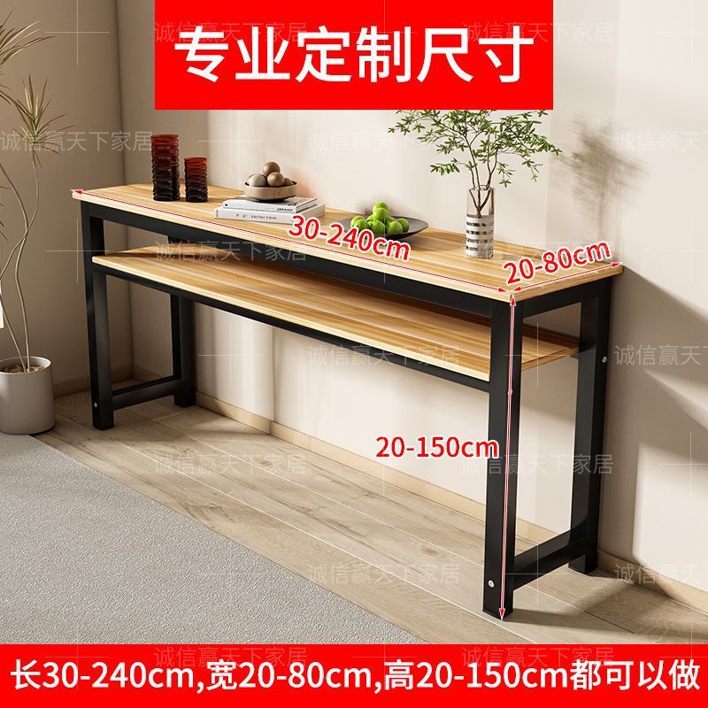 Nailed Double-Layer Desk Living Room Study Table Long Table Student Training Table Wall Narrow Table Workbench Computer Table