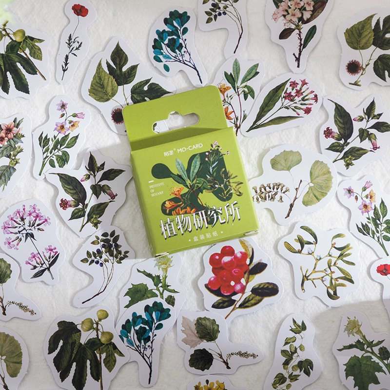 Институт исследований растений Серия Мо в штучной упаковке наклейки творческий Цветочный журнал материал декоративные наклейки 46 штук