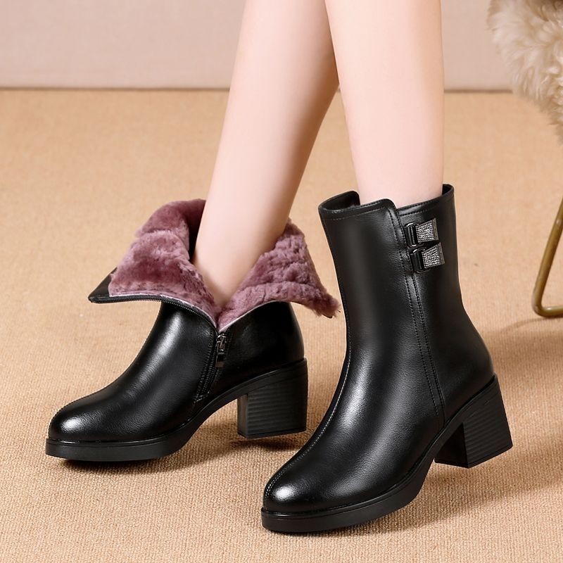 insulated keep warm winter non-slip women's “mom shoes”