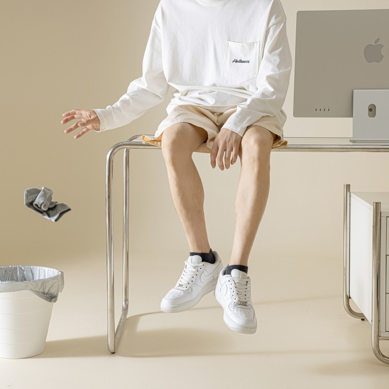 Disposable cotton socks men's travel portable low-cut socks disposable daily disposable solid color deodorant sports socks wholesale