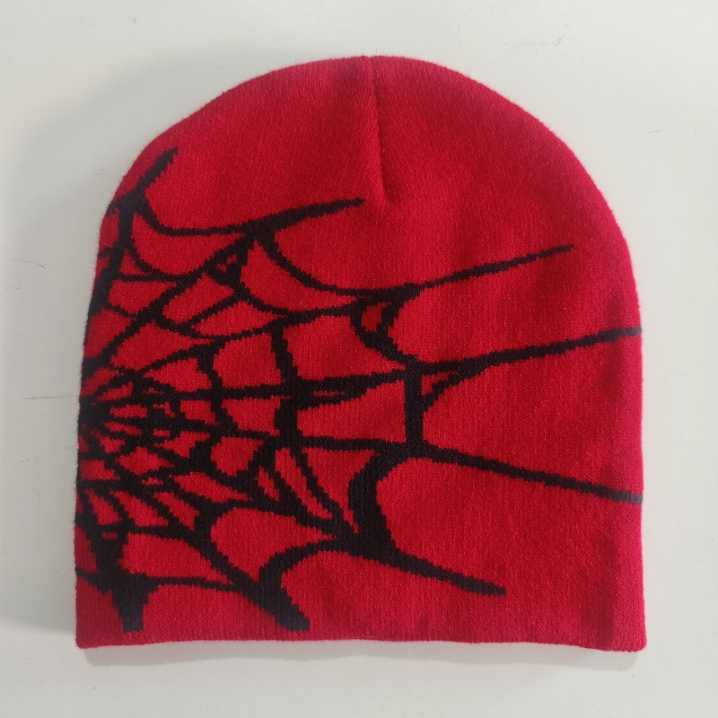Sombrero de punto jacquard de telaraña transfronterizo para hombres y mujeres, adultos, invierno al aire libre, sombrero de lana cálido, sombrero refrigerado por aire