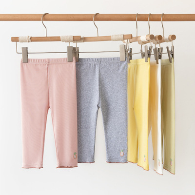 2021夏款女童七分裤 95棉儿童打底裤 糖果色菠萝女童裤子 夏童裤|ms