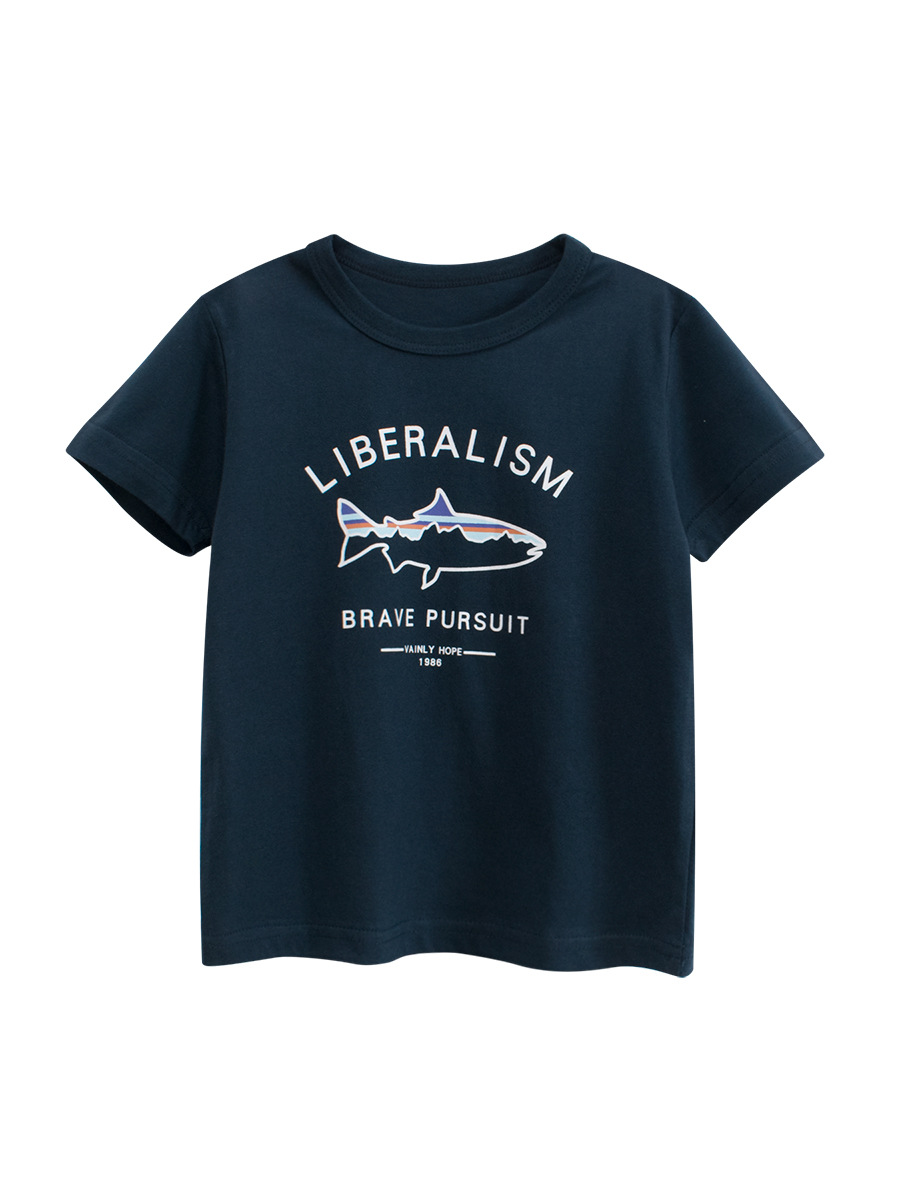 27kids versión coreana de ropa para niños transfronterizos 2025 verano nuevo estilo para niños camiseta de manga corta ropa de bebé para hombres