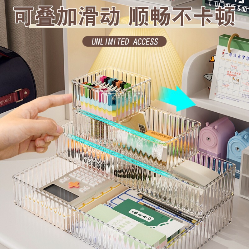 家庭用引き出し内蔵化粧品収納ボックス分離アクリルドレッシングテーブルデスクトップスキンケア製品収納ボックス|undefined